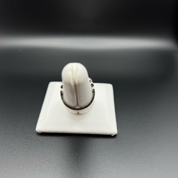 Sterling Silver Heart Crown Blue Sapphire CZ Ring, size 8 - Picture 4 of 9